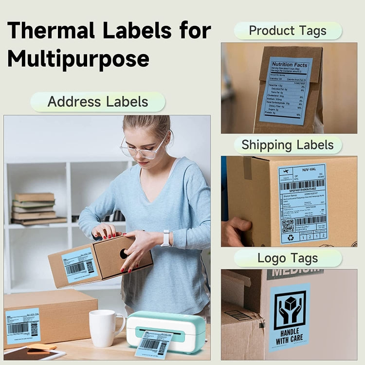 500sheets 4��6 Inch Stickers Thermal Label Paper For Phomemo PM-246S / PM-241BT / D520BT, Style: Folding White - Printing Paper by PMC TechLife | Online Shopping South Africa | PMC TechLife | Buy Now Pay Later Mobicred