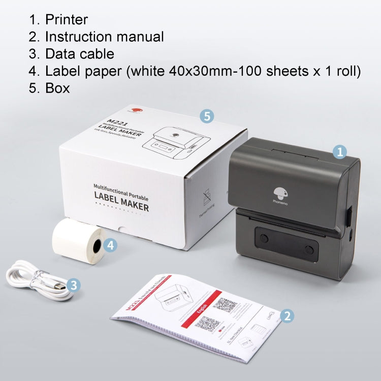 Phomemo M221 Thermal Wireless Label Printer Barcode Bluetooth Label Maker(Pink) - free shipping - PMC TechLife - Order now!
