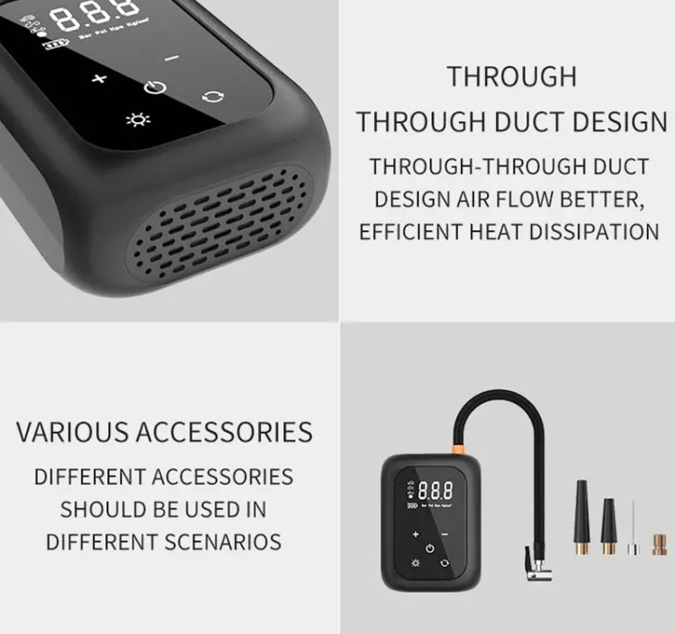 Multifunctional Portable Car Electric Wireless Tire Inflator Pump(Mechanical Button) - Inflatable Pump by PMC TechLife | Online Shopping South Africa | PMC TechLife