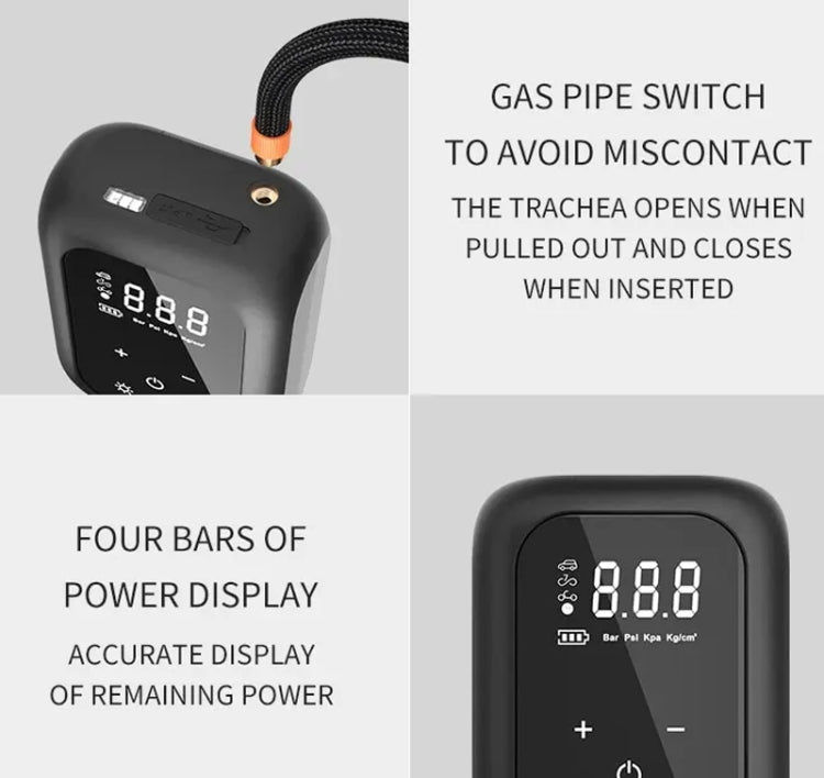 Multifunctional Portable Car Electric Wireless Tire Inflator Pump(Mechanical Button) - Inflatable Pump by PMC TechLife | Online Shopping South Africa | PMC TechLife