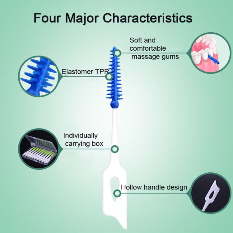 40pcs /Box Silicone Interdental Brushing Oral Cleaning Gap Brush(Green) - free shipping - PMC TechLife - Order now!