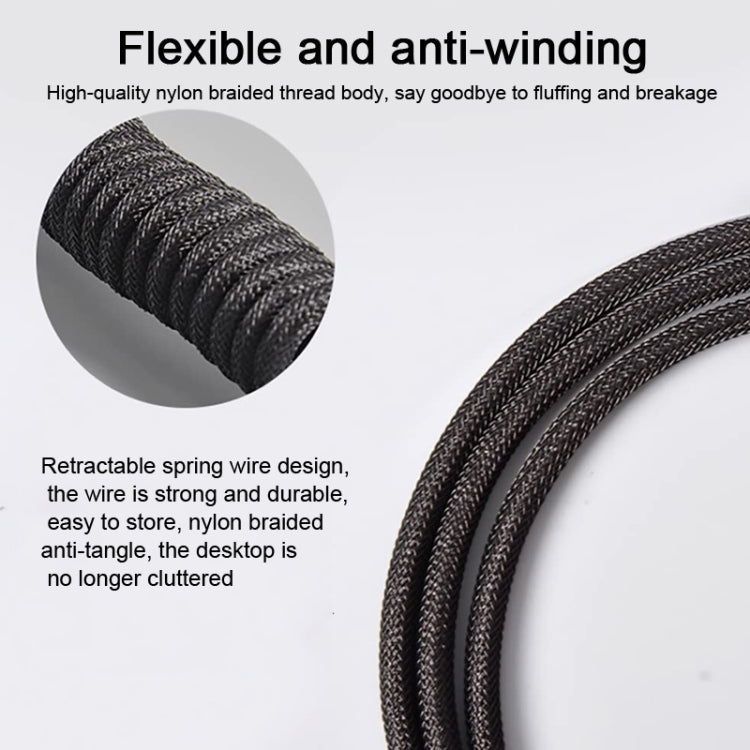 USB-C/Type-C  Mechanical Keyboard Wire Computer Aviation Connector,Cable Length: 3m(Black) - Other by PMC TechLife | Online Shopping South Africa | PMC TechLife | Buy Now Pay Later Mobicred