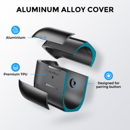 AhaStyle WG75-PRO For AirPods Pro Split TPU+Aluminum Alloy Combination Protective Cover(Blue) - For AirPods Pro by AhaStyle | Online Shopping South Africa | PMC Jewellery | Buy Now Pay Later Mobicred