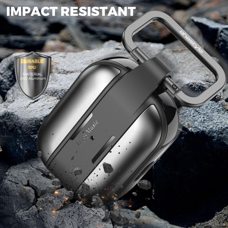 AhaStyle WG75-PRO For AirPods Pro Split TPU+Aluminum Alloy Combination Protective Cover(Gray) - free shipping - PMC Jewellery - Order now!