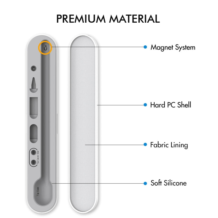 AahStyle PT121 For Apple Pencil 1 / 2 Magnetic Storage Convenient Pen Box(Gray) - Pencil Accessories by AahStyle | Online Shopping South Africa | PMC Jewellery | Buy Now Pay Later Mobicred