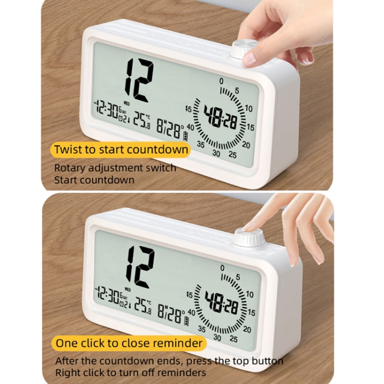 Visual Timer Alarm Clock Dual Display LCD Time Reminder(White) - Alarm Clocks by PMc TechLife | Online Shopping South Africa | PMc TechLife | Buy Now Pay Later Mobicred