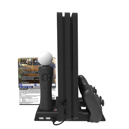 For PS4/PS4 Pro/PS4 Slim Host iplay Dual-seat Charging Multi-function Cooling Base Storage Bracket(Black) - Holder by iplay | Online Shopping South Africa | PMC Jewellery | Buy Now Pay Later Mobicred