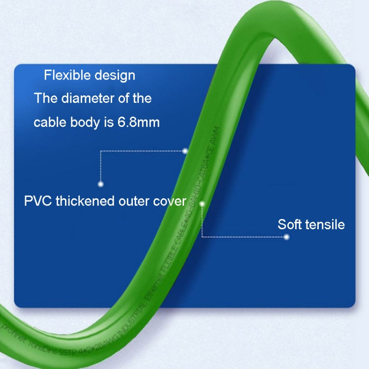 2m CAT6 Double Shielded Gigabit Industrial Cable Vibration-Resistant And Highly Flexible Drag Chain Cable - Lan Cable and Tools by PMC TechLife | Online Shopping South Africa | PMC TechLife