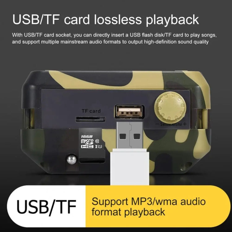 48W Wireless Bluetooth Voice Amplifier with Remote Control Supports USB/TF Card Playback AU Plug(Camouflage) - Midrange Speaker & Frequency Divider by PMC TechLife | Online Shopping South Africa | PMC TechLife | Buy Now Pay Later Mobicred