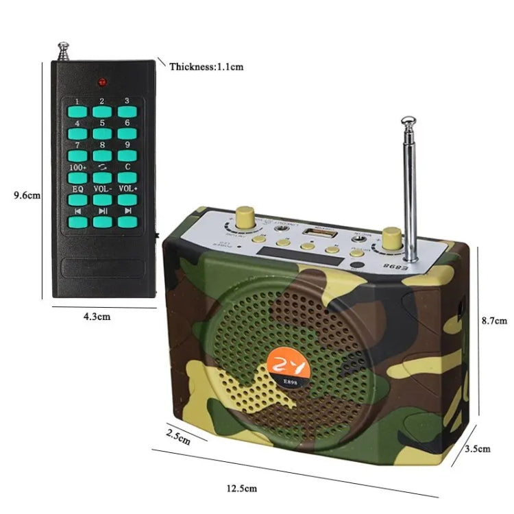 25W  Bluetooth Voice Amplifier Bird Hunting Speaker Supports USB/TF/FM 1000m Remote Control EU Plug(Camouflage) - Midrange Speaker & Frequency Divider by PMC Jewellery | Online Shopping South Africa | PMC Jewellery | Buy Now Pay Later Mobicred