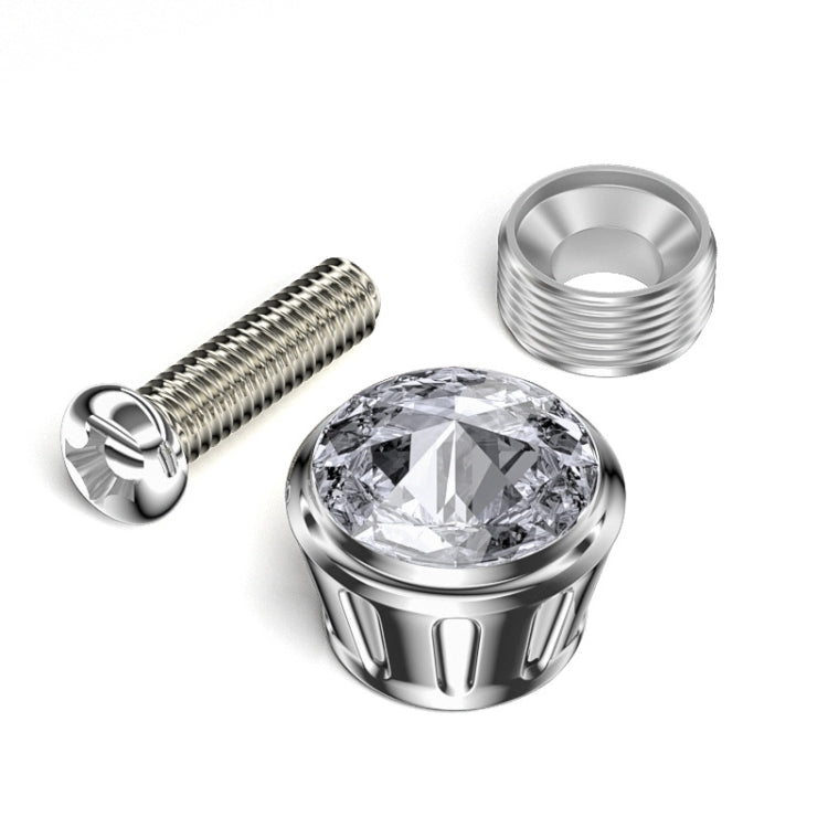 Licence Plate Frame Rhinestone Anti-theft Fixing Nut Cover(White Diamond) - free shipping - PMC TechLife - Order now!