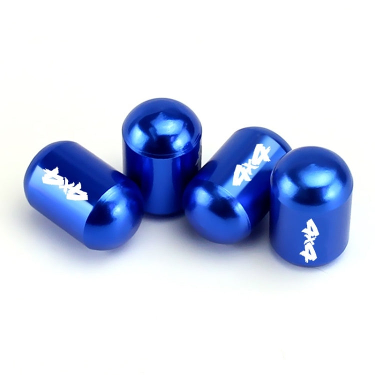 4pcs/set Aluminium Alloy Auto American Style Tyre Capsule Valve Cap(Blue) - Tire Valve Caps by PMC Jewellery | Online Shopping South Africa | PMC Jewellery