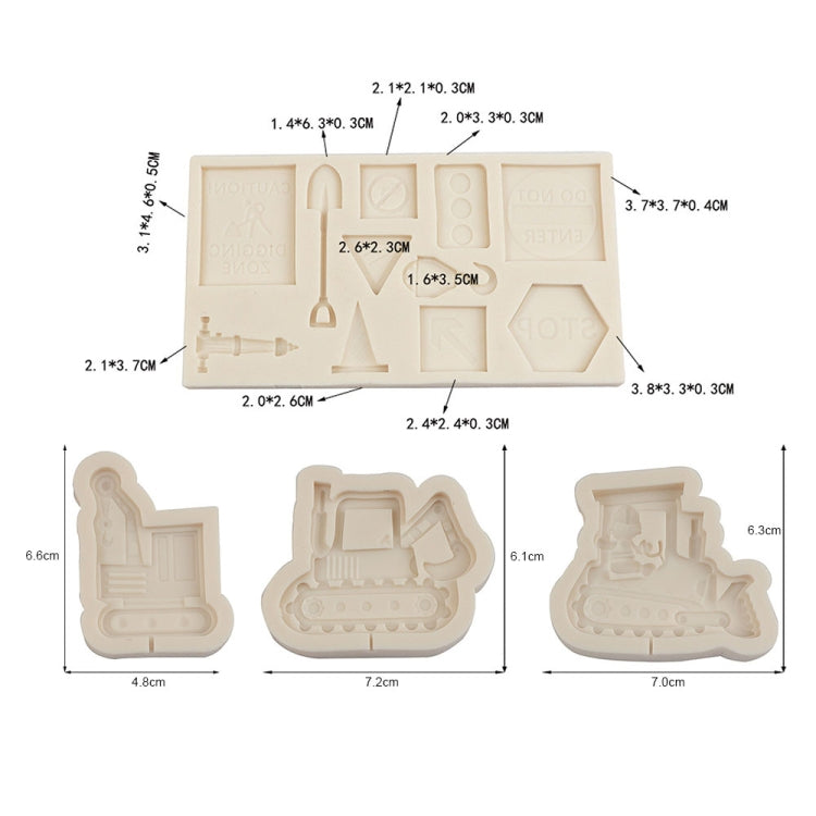 Cartoon Construction Site Tools Engineering Car Cake Decoration Molds, Specification: MK-3056 (Light Gray) - free shipping - PMC TechLife - Order now!