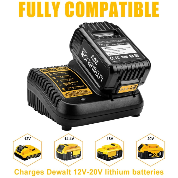 DCB118 For Dewalt 12V-20V Electric Tool Battery Charger, Plug: UK (Black) - Electric Saws & Accessories by PMC TechLife | Online Shopping South Africa | PMC TechLife | Buy Now Pay Later Mobicred
