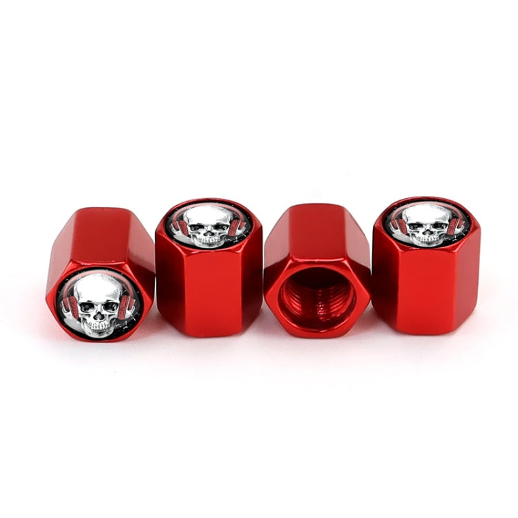 4pcs /Set Headset Skeleton Metal Tire Valve Caps Automobile Universal Modified Valve Covers(Red) - Tire Valve Caps by PMC TechLife | Online Shopping South Africa | PMC TechLife | Buy Now Pay Later Mobicred