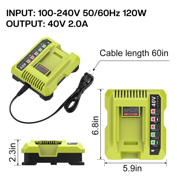 36-40V Tool Cutting Machine Battery Charger, For RYOBI PO401 / PO403 / PO400, Plug: EU - Lawn Mower, Saws & Accessories by PMc TechLife | Online Shopping South Africa | PMc TechLife | Buy Now Pay Later Mobicred