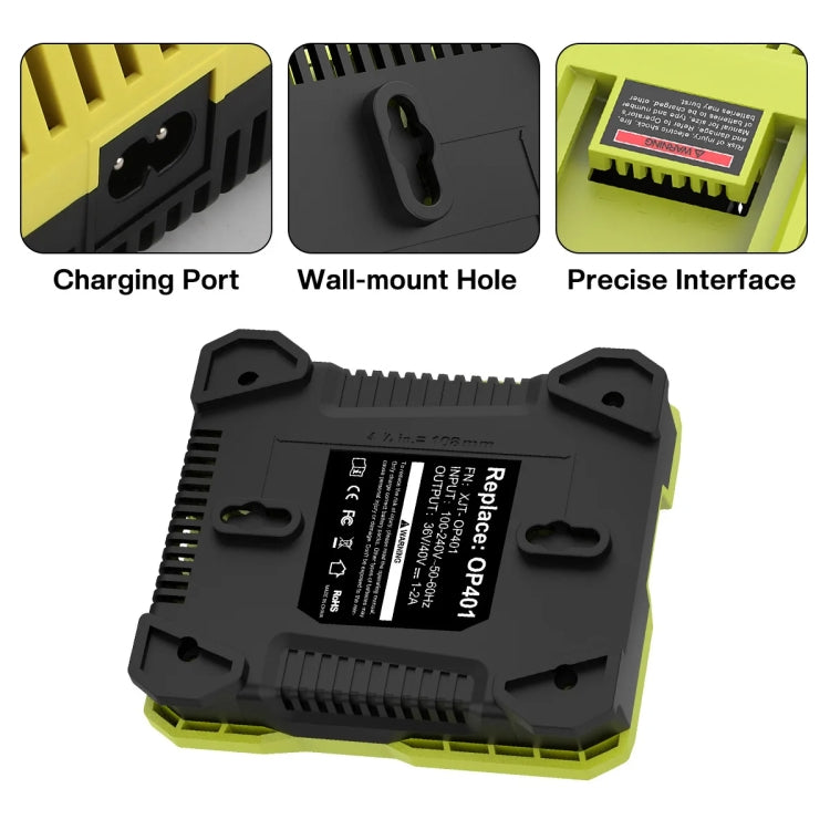 36-40V Tool Cutting Machine Battery Charger, For RYOBI PO401 / PO403 / PO400, Plug: US - free shipping - PMc TechLife - Order now!