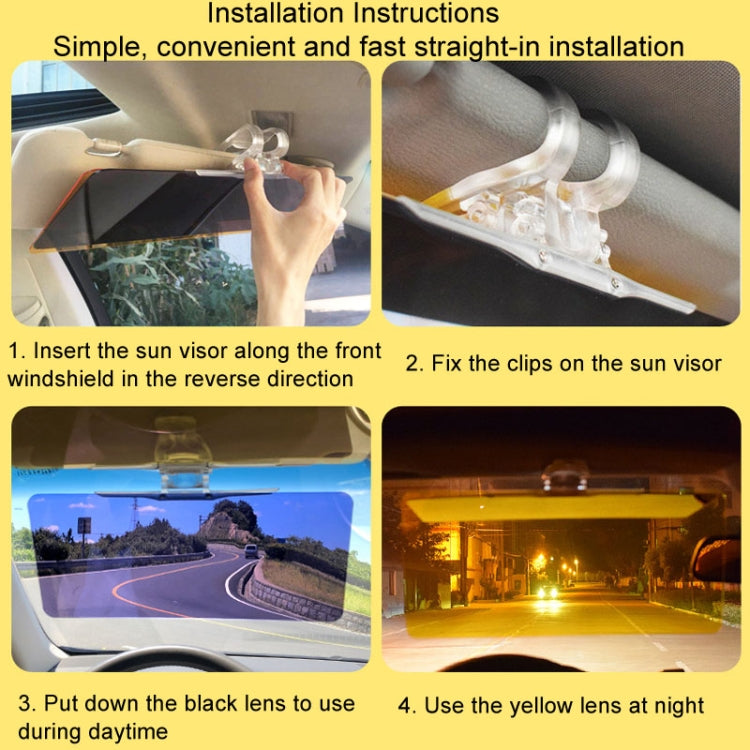 SHUNWEI SD-2301 Car Sun Visor Day Night Anti Glare Visor Adjustable Visor Protection(Yellow) - Sunglasses & Glasses Clips by SHUNWEI | Online Shopping South Africa | PMC Jewellery | Buy Now Pay Later Mobicred