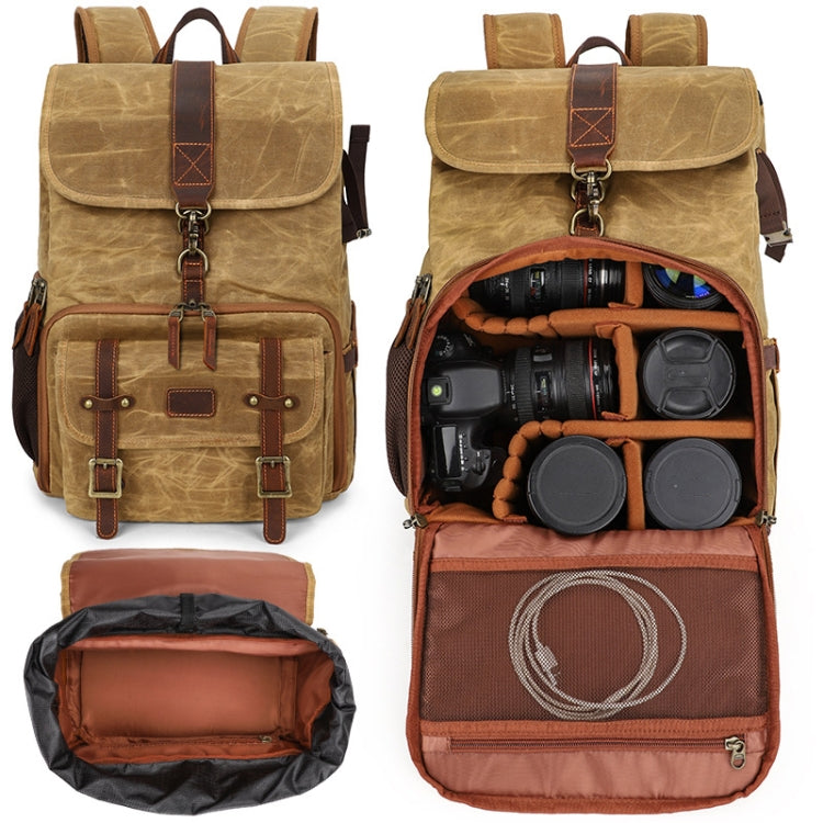 Large Capacity SLR Digital Camera Bag Laptop Backpack Canvas Storage Bag(Grey) - Backpack by PMC TechLife | Online Shopping South Africa | PMC TechLife | Buy Now Pay Later Mobicred
