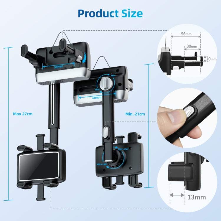 Car Rearview Mirror Phone Holder 360 Degree Rotation Smartphones Stand(Black) - Car Holders by PMC TechLife | Online Shopping South Africa | PMC TechLife | Buy Now Pay Later Mobicred