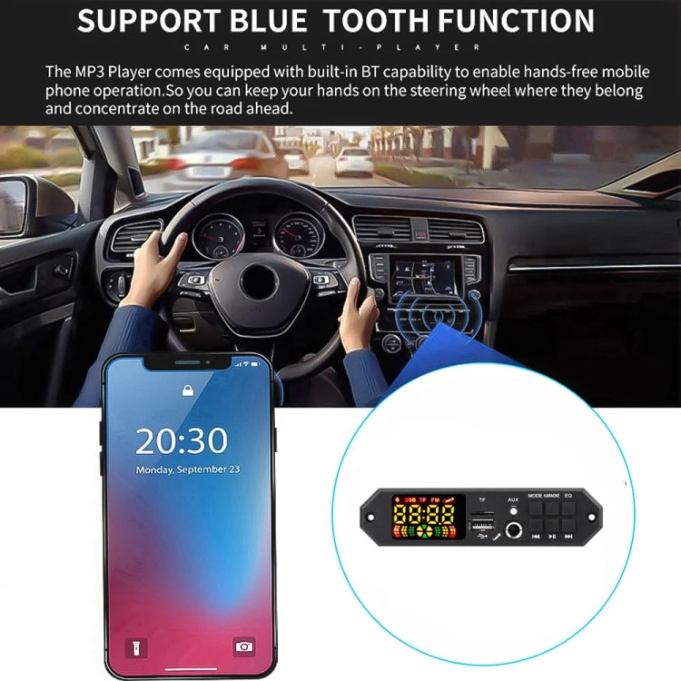 80W 12V Bluetooth MP3 Decoder Board With Power Amplifier Color Screen Call Recording, Model: Silicone Remote Control - Car MP3 & MP4 & MP5 by PMC Jewellery | Online Shopping South Africa | PMC Jewellery | Buy Now Pay Later Mobicred