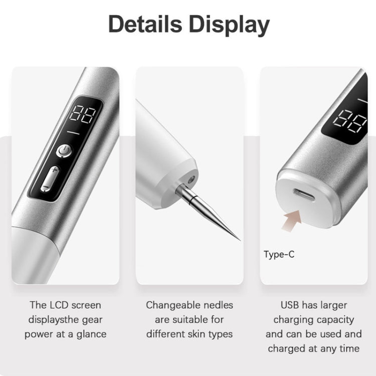 15 Gears Rechargeable Mole Spotting Pen Laser Beauty Instrument Spot Removal Magic Tool(Silver) - free shipping - PMC TechLife - Order now!