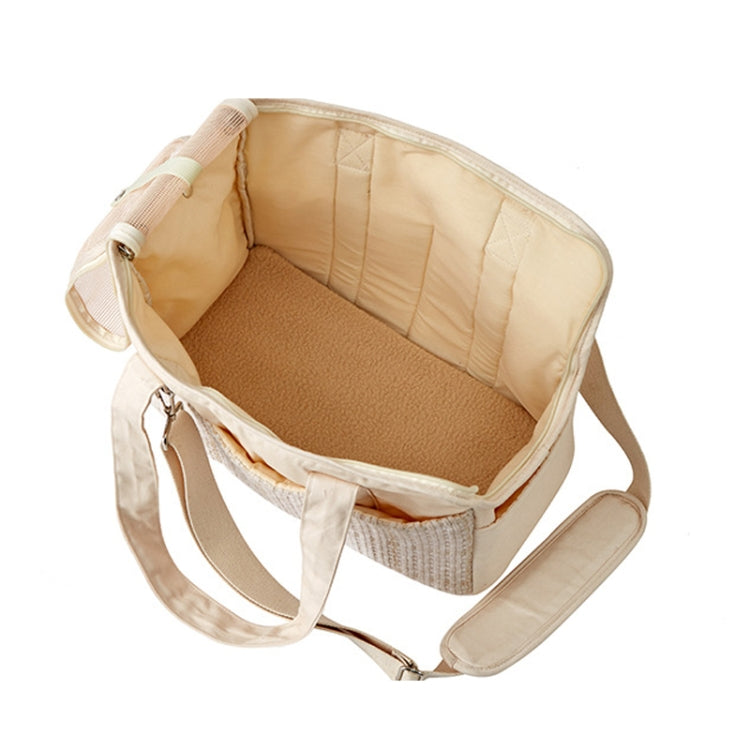 Portable Cotton Canvas Outing Shoulder Cat Bag(Beige) - Pet Bags by PMC TechLife | Online Shopping South Africa | PMC TechLife | Buy Now Pay Later Mobicred