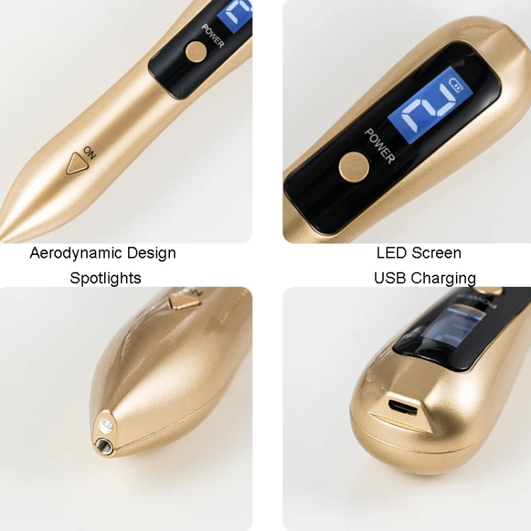 9 Gears Mole Spotting Pen LCD Home Laser Mole Spot Sweeping Beauty Instrument With Shot Light(Gold) - free shipping - PMC TechLife - Order now!