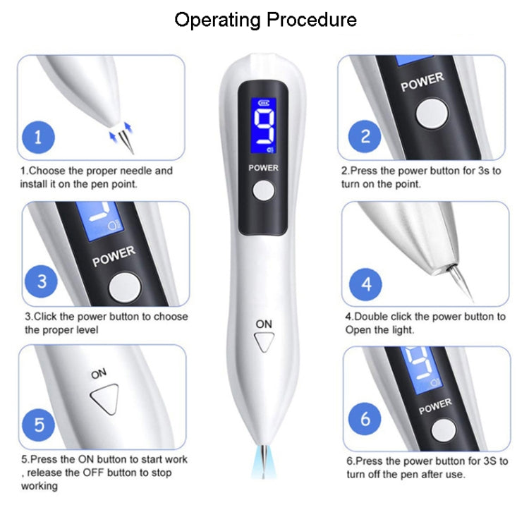 9 Gears Mole Spotting Pen LCD Home Laser Mole Spot Sweeping Beauty Instrument With Shot Light(Rose Gold) - free shipping - PMC TechLife - Order now!