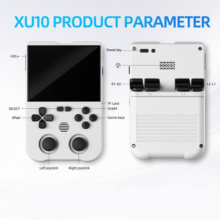 AMPOWN XU10 Handheld Game Console 3.5-Inch IPS Screen Linux System Portable Video Arcade 256G(White) - Pocket Console by AMPOWN | Online Shopping South Africa | PMC Jewellery | Buy Now Pay Later Mobicred