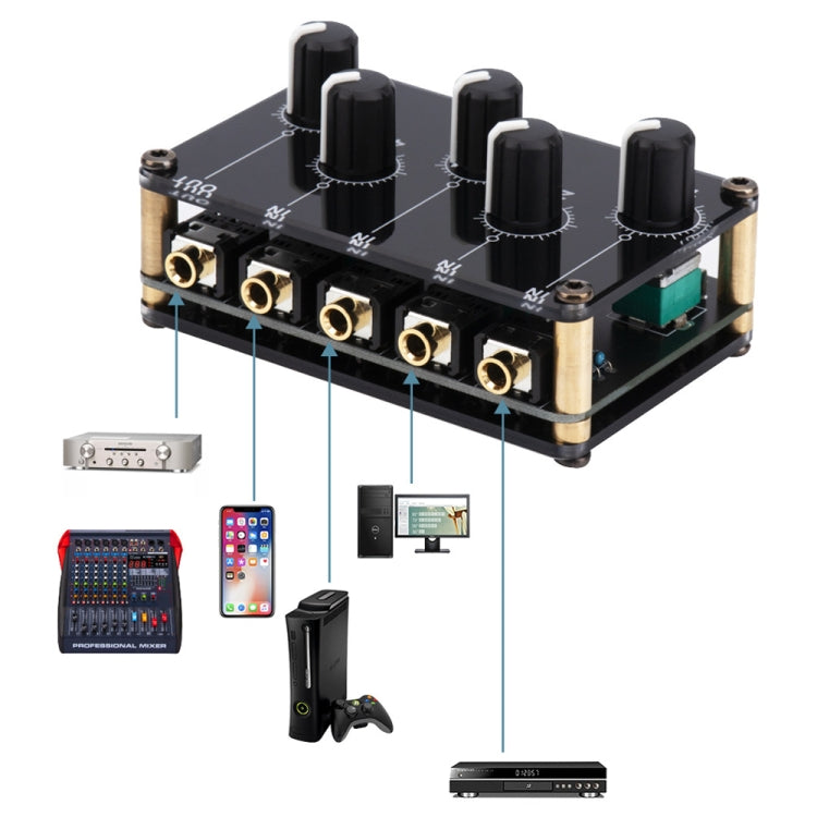 Portable 4-Way Stereo Line Passive Mixer Console(TX400) - Live Sound Effects Processors by PMC TechLife | Online Shopping South Africa | PMC TechLife | Buy Now Pay Later Mobicred