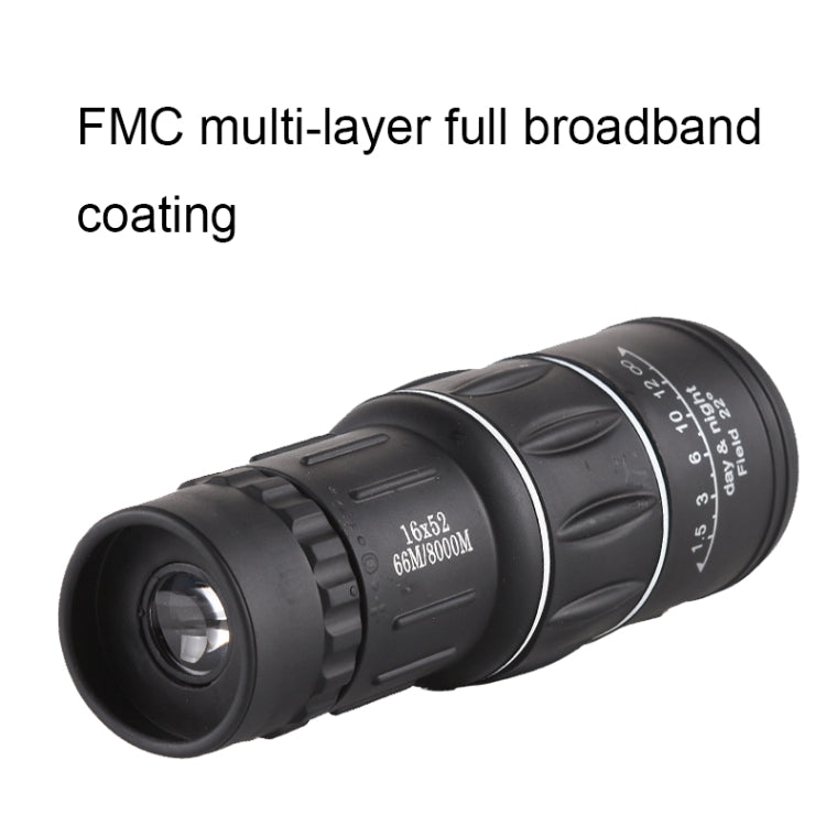 16x52 High Definition Outdoor Bird Viewing Monocular Telescope, Spec: with Clip+Tripod - Monocular Binoculars by PMC TechLife | Online Shopping South Africa | PMC TechLife