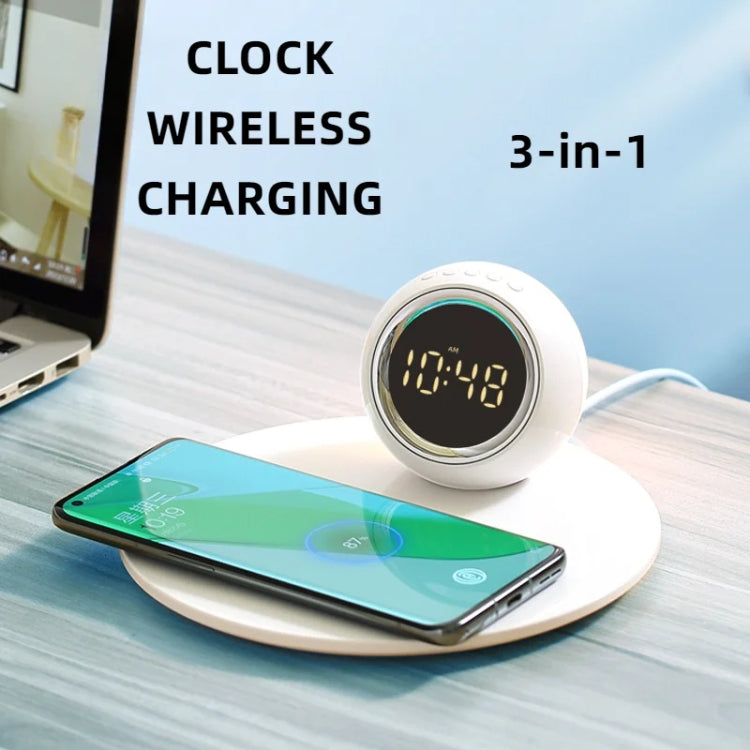 K22T 15W Multifunctional Rotatable Clock Night Light Wireless Fast Charger, Color: White - Wireless Charger by PMC Jewellery | Online Shopping South Africa | PMC Jewellery | Buy Now Pay Later Mobicred