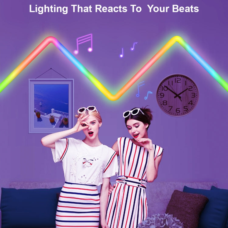4pcs+3 Corners Bluetooth 12V RGBIC Splicing Wall Light Intelligent Remote Control Indoor Decorative Ambient Lights(US Plug) - Novelty Lighting by PMC TechLife | Online Shopping South Africa | PMC TechLife | Buy Now Pay Later Mobicred