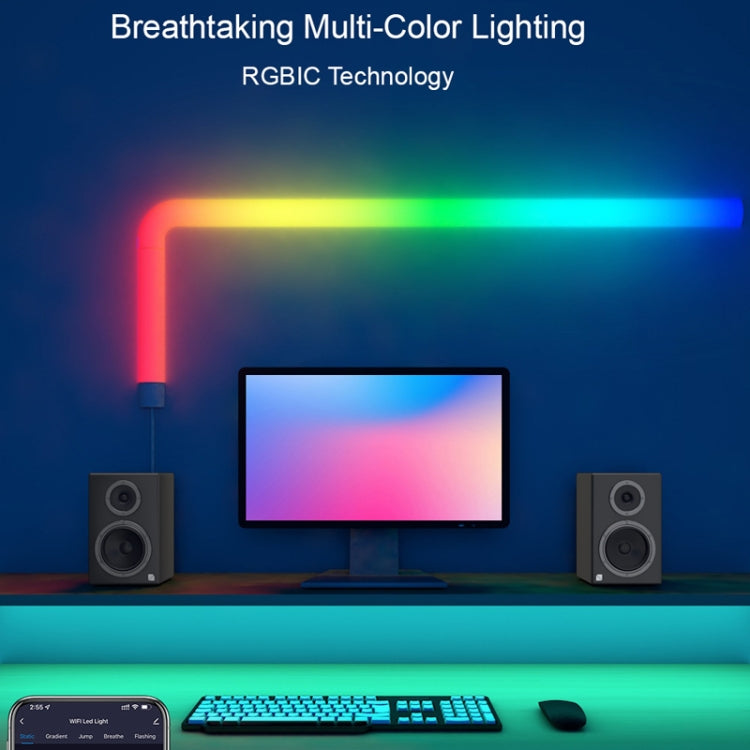 8pcs+4 Corners WiFi  12V RGBIC Splicing Wall Light Intelligent Remote Control Indoor Decorative Ambient Lights(US Plug) - Novelty Lighting by PMC TechLife | Online Shopping South Africa | PMC TechLife | Buy Now Pay Later Mobicred