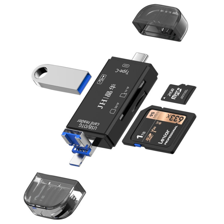 JINGHUA USB2.0 Multi-Function Card Reader SD/TF Dual Card Slot Cell Phone Computer Card Reader(Black) - free shipping - PMC TechLife - Order now!