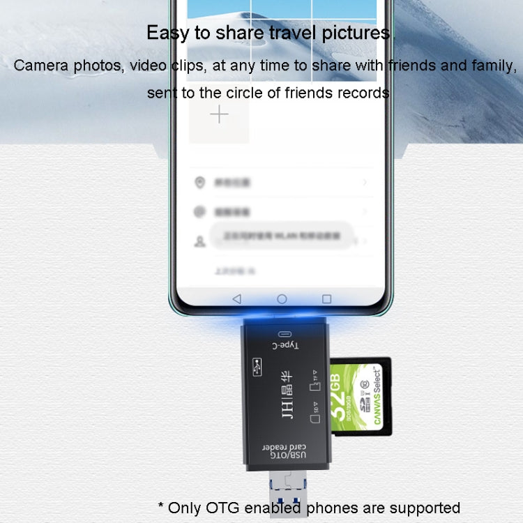 JINGHUA USB2.0 Multi-Function Card Reader SD/TF Dual Card Slot Cell Phone Computer Card Reader(Black) - free shipping - PMC TechLife - Order now!