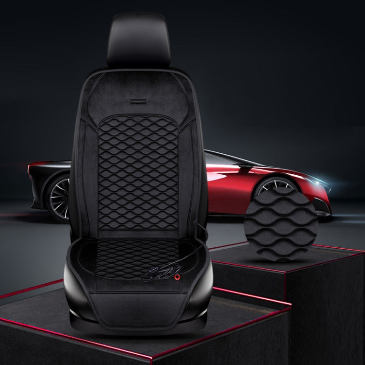 12V Car Winter Electric Heating Short Plush Seat Cushion, Color: Black - Seat Accessories by PMC Jewellery | Online Shopping South Africa | PMC Jewellery