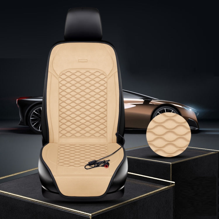 12V Car Winter Electric Heating Short Plush Seat Cushion, Color: Beige - Seat Accessories by PMC TechLife | Online Shopping South Africa | PMC TechLife | Buy Now Pay Later Mobicred