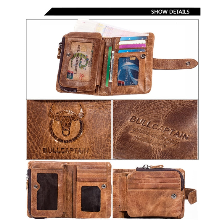 BULL CAPTAIN 01 RFID Anti-theft Multifunctional Cowhide Vertical Detachable Men Wallet(Coffee) - free shipping - PMC TechLife - Order now!