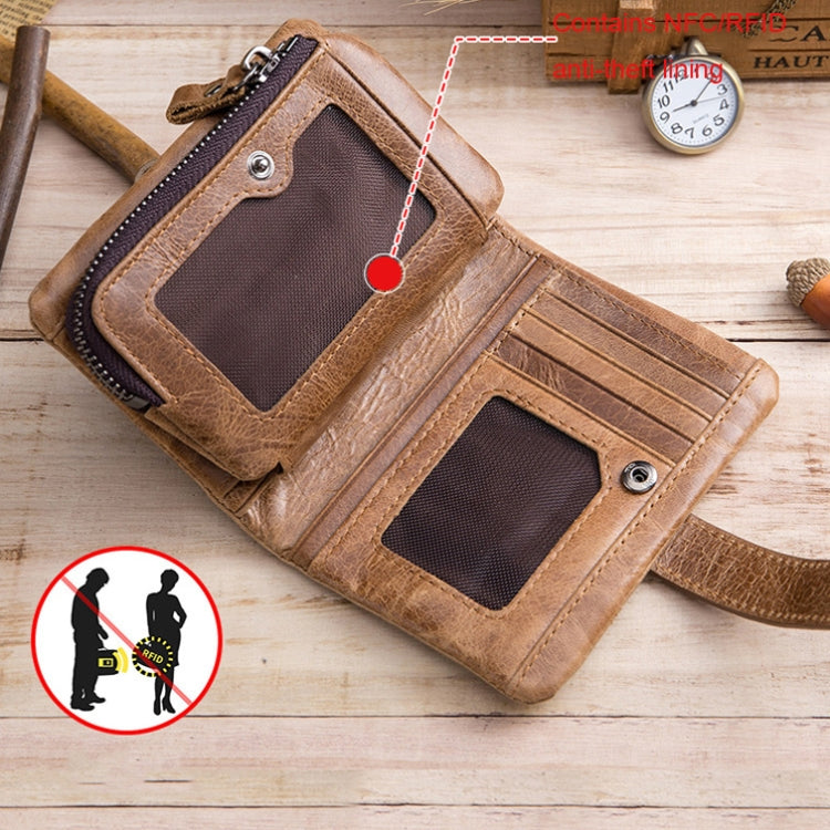 BULL CAPTAIN 01 RFID Anti-theft Multifunctional Cowhide Vertical Detachable Men Wallet(Coffee) - free shipping - PMC TechLife - Order now!