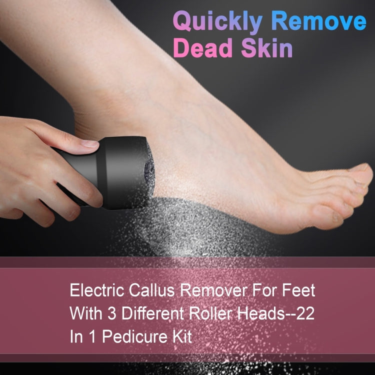 Electric Foot File Pedicure Kit Waterproof Feet Callus Remover, Spec: Matte Black - free shipping - PMC Jewellery - Order now!