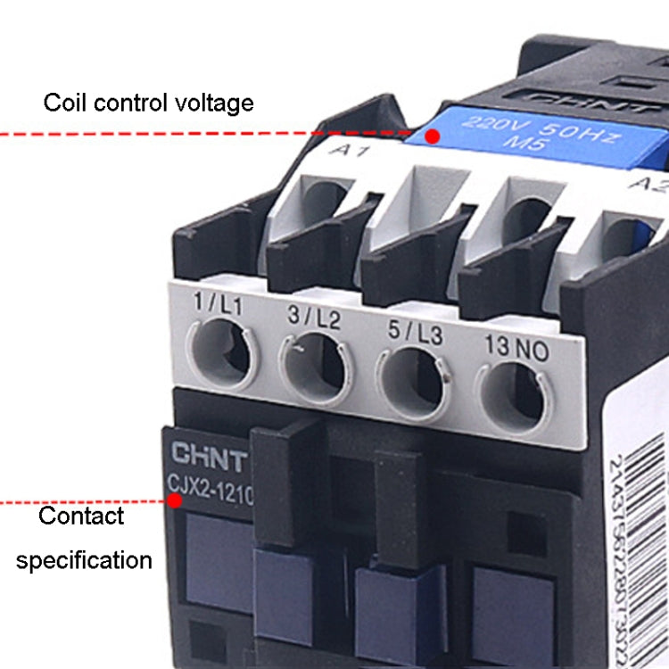 CHNT CJX2-1801 18A 220V Silver Alloy Contacts Multi-Purpose Single-Phase AC Contactor - Relays by CHNT | Online Shopping South Africa | PMC TechLife | Buy Now Pay Later Mobicred