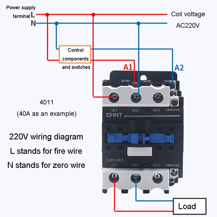 CHNT CJX2-3210 32A 220V Silver Alloy Contacts Multi-Purpose Single-Phase AC Contactor - Relays by CHNT | Online Shopping South Africa | PMC TechLife | Buy Now Pay Later Mobicred