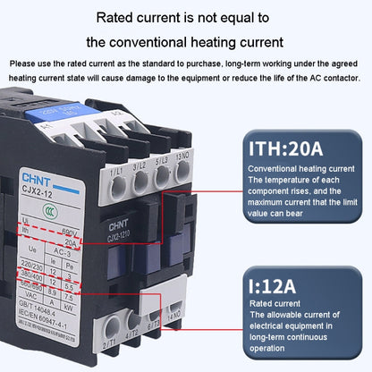 CHNT CJX2-9511 95A 220V Silver Alloy Contacts Multi-Purpose Single-Phase AC Contactor - Relays by CHNT | Online Shopping South Africa | PMC Jewellery | Buy Now Pay Later Mobicred