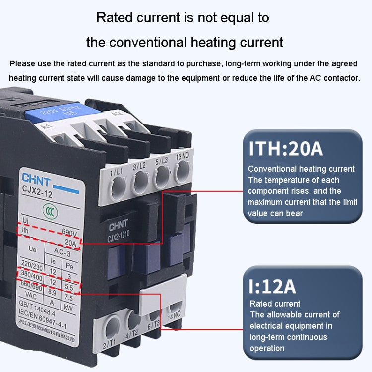 CHNT CJX2-5011 50A 220V Silver Alloy Contacts Multi-Purpose Single-Phase AC Contactor - free shipping - PMC TechLife - Order now!