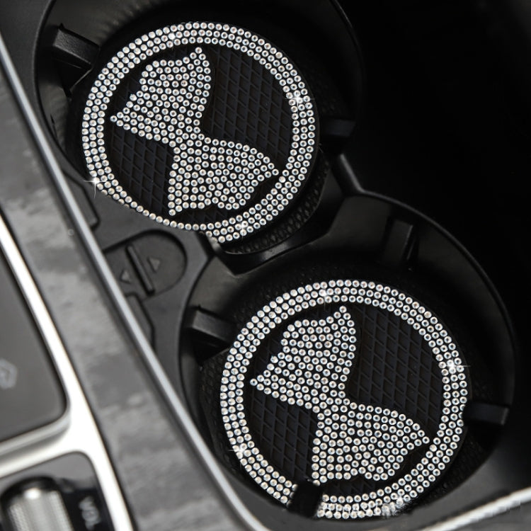 Car Multifunctional Anti-slip Coaster with Diamond Bow Crystal(White) - Car Drink Holders by PMC TechLife | Online Shopping South Africa | PMC TechLife | Buy Now Pay Later Mobicred