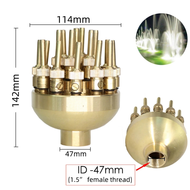DN40 1.5 inch Copper Adjustable 3-Layer Flower Nozzle Waterscape Layer Flower Fountain Sprinklers - Watering & Irrigation by PMc TechLife | Online Shopping South Africa | PMc TechLife | Buy Now Pay Later Mobicred