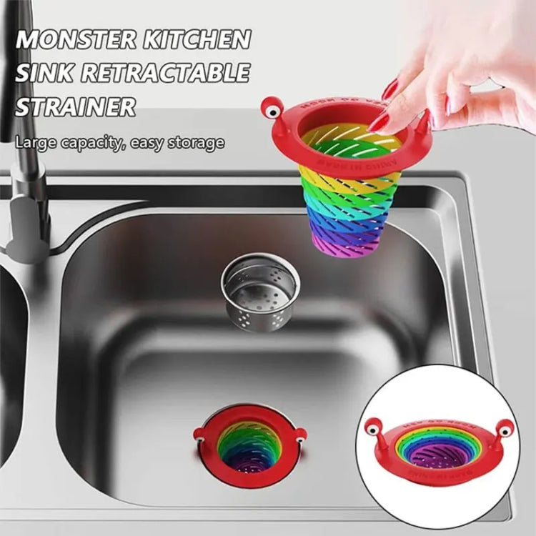 Retractable Rainbow Monster Universal Floor Drain Kitchen Sink Strainer(110x118mm) - Filters by PMC TechLife | Online Shopping South Africa | PMC TechLife