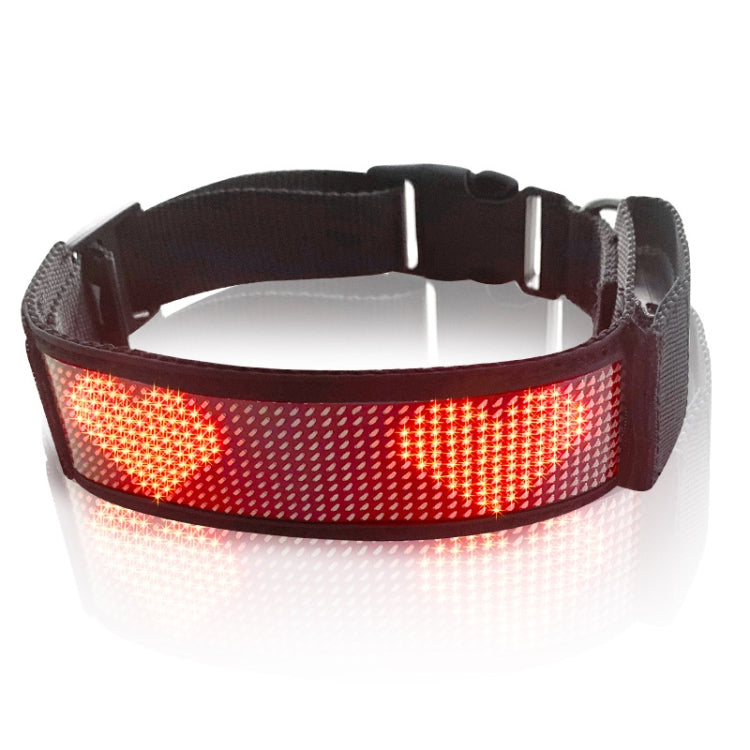 LED Display Pet Collar Rechargeable High Visibility DIY Single Color Collar(Red) - free shipping - PMC TechLife - Order now!